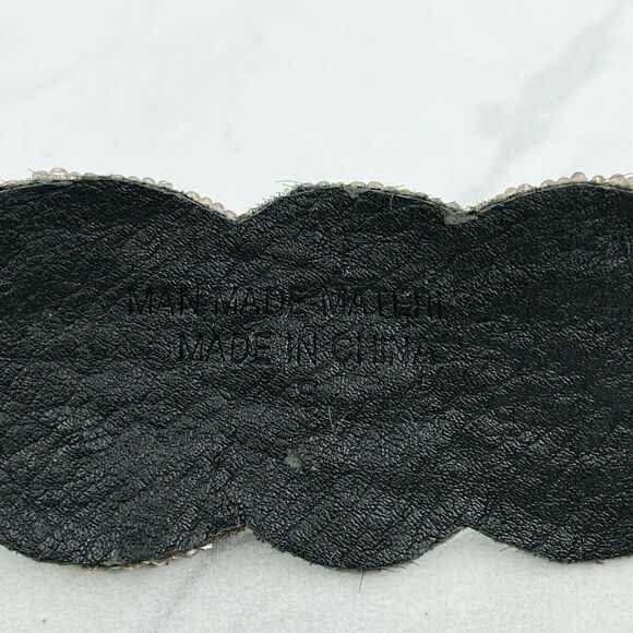 Beaded Faux Leather Stretch Belt Size Small S Womens - Picture 7 of 7